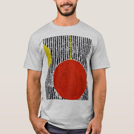 Grote Red Sun-vlek met zwarte strepen T-shirt (Voorkant)