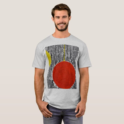 Grote Red Sun-vlek met zwarte strepen T-shirt (Voorkant volledig)