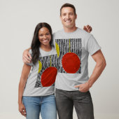 Grote Red Sun-vlek met zwarte strepen T-shirt (Unisex)