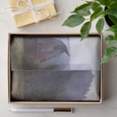 Grote Red Weathered Barn met een Misty Forest Tissuepapier (Geschenk)