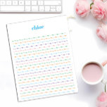 Grote regenboog bekleed gepersonaliseerd Notitiebl Notitieblok<br><div class="desc">Voeg jouw tekst toe met behulp van het sjabloon formulier. Let op,  de pad zal scheuren van de zijkant,  niet de bovenkant.</div>