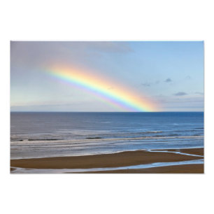 Grote regenboog boven de Stille Oceaan bij Foto Afdruk