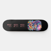 *~* Grote Regenboog Haartrol AP89 Neon Initiaal Persoonlijk Skateboard (Horizontaal)