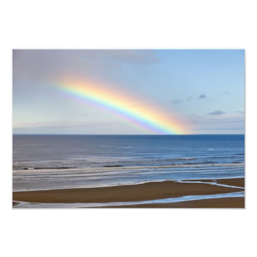 Grote regenboog over de Stille Oceaan bij Foto Afdruk (Voorkant)