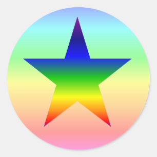 Grote regenboog ster stickers blad