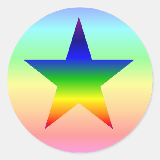 Grote regenboog ster stickers blad (Voorkant)