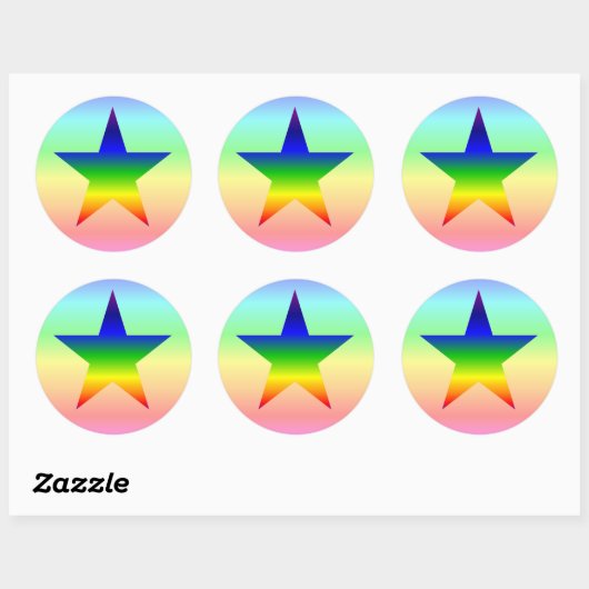 Grote regenboog ster stickers blad (Vel)