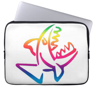 grote regenbooghaai laptop sleeve