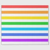 Grote regenboogkleuren en witte strepen cadeaupapier (Vlak)