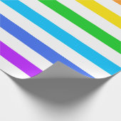 Grote regenboogkleuren en witte strepen cadeaupapier (Hoek)