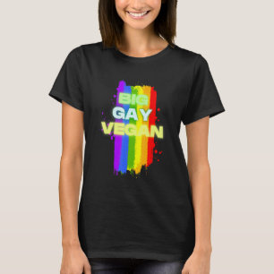 Grote Regenboogvlag voor HBTQ Pride en Veganisme T-shirt
