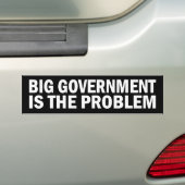 Grote regering is het probleem van de motto's bumpersticker (Op auto)