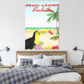 Grote reisposter Euxma Barbados Canvas Afdruk (Insitu (Slaapkamer))