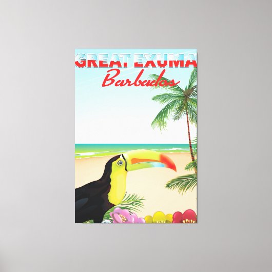 Grote reisposter Euxma Barbados Canvas Afdruk (Voorkant)