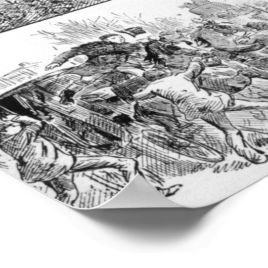 Grote rellen in Londen Poster (Hoek)