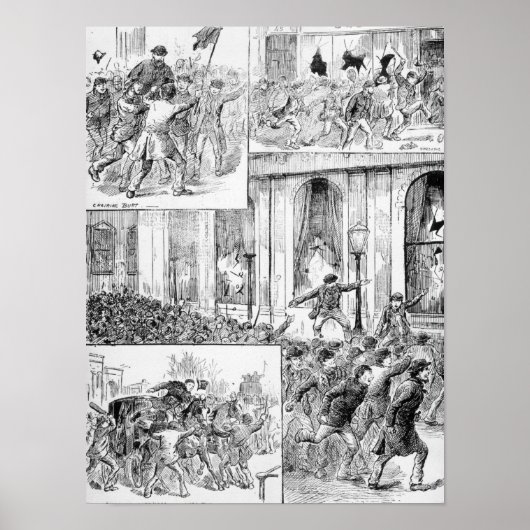 Grote rellen in Londen Poster (Voorkant)