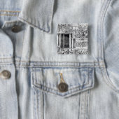 Grote rellen in Londen Vierkante Button 5,1 Cm (In situ)