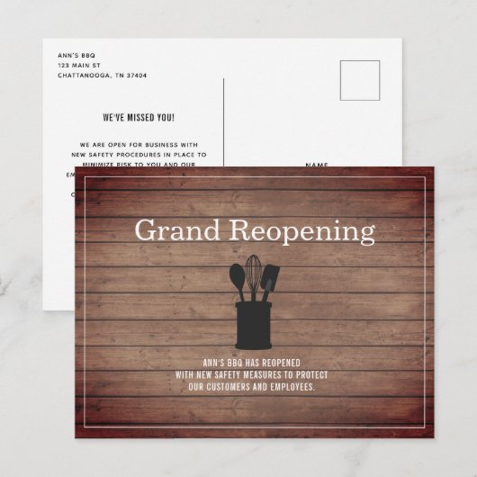 Grote restaurants die restaurants met voedsel bewe briefkaart (Voorkant / Achterkant)