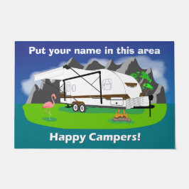 Grote retro aanhangwagendeurmat, bosrijke, dubbele deurmat