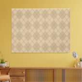 Grote Retro Argyle Wall Art Canvas Afdruk (Insitu (Woonkamer))