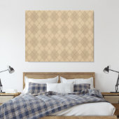 Grote Retro Argyle Wall Art Canvas Afdruk (Insitu (Slaapkamer))