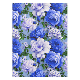 Grote Retro Blauwe Roos Bloem Tafelkleed