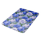 Grote Retro Blauwe Rozen Bloem Badmat (Gekanteld)