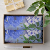 Grote Retro Blauwe Rozen Bloem Tissuepapier (Geschenk)