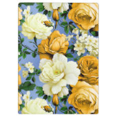 Grote Retro Gele Rose Bloem Klembord (Achterkant)