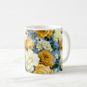 Grote Retro Gele Rose Bloem Koffiemok (Voorkant rechts)