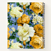 Grote Retro Gele Rose Bloem Notitieboek (Achterkant)