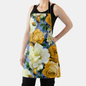 Grote Retro Gele Rose Bloem Schort (Insitu)