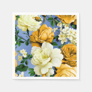 Grote Retro Gele Rose Bloem Servet