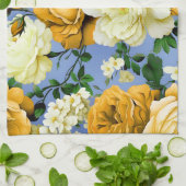 Grote Retro Gele Rose Bloem Theedoek (Gevouwen)