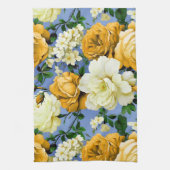 Grote Retro Gele Rose Bloem Theedoek (Verticaal)