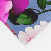 Grote Retro Paarse Rozen Bloem Fleece Deken (Hoek)