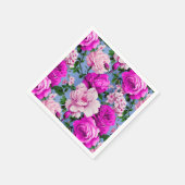 Grote Retro Paarse Rozen Bloem Servet (Hoek)