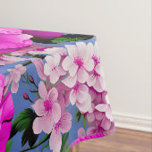 Grote Retro Paarse Rozen Bloem Tafelkleed (Voorbeeld)