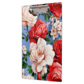 Grote Retro Rode Rose Bloem Klembord (Links)