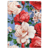 Grote Retro Rode Rose Bloem Klembord (Achterkant)