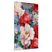 Grote Retro Rode Rose Bloem Klembord (Rechts)