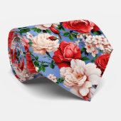 Grote Retro Rode Rose Bloem Stropdas (Opgerold)