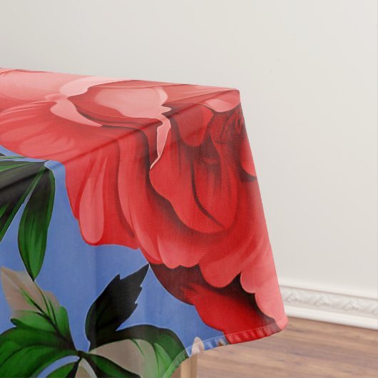 Grote Retro Rode Rose Bloem Tafelkleed (Voorbeeld)