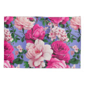 Grote Retro Roze Rose Bloem Kussensloop (Achterkant)