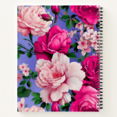 Grote Retro Roze Rose Bloem Notitieboek (Achterkant)