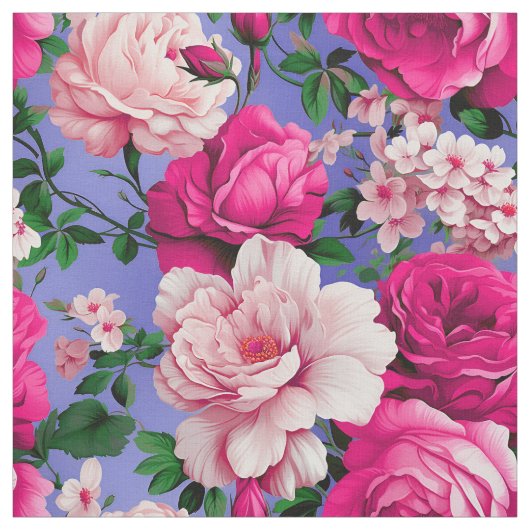 Grote Retro Roze Rose Bloem Stof (Swatch)