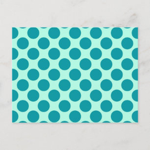Grote retro-stippen - aqua en turquoise briefkaart