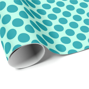 Grote retro-stippen - aqua en turquoise cadeaupapier