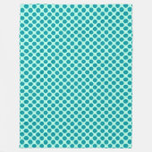 Grote retro-stippen - aqua en turquoise fleece deken (Voorkant)
