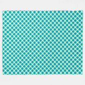 Grote retro-stippen - aqua en turquoise fleece deken (Voorkant (Horizontaal))